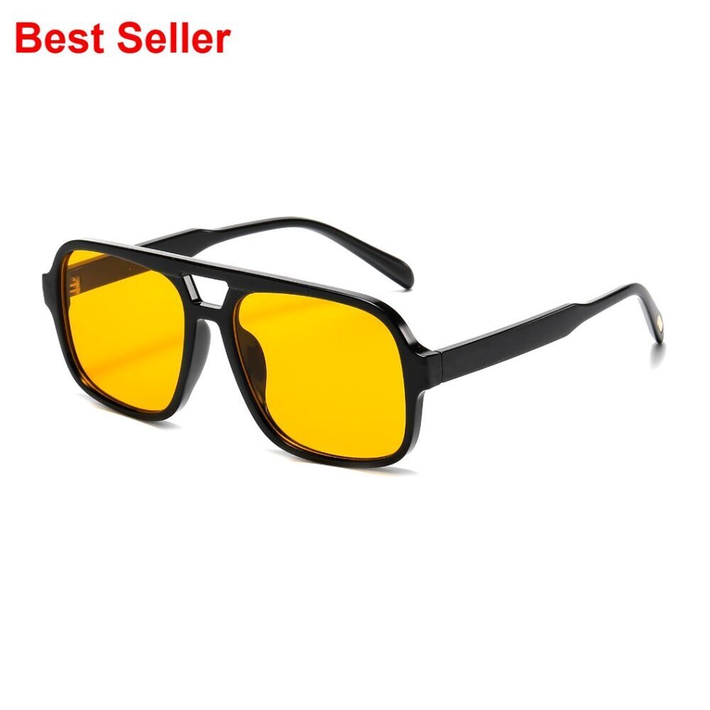 Retro Aviator Sunglasses Unisex Vintage 70s Square Frame UV400 Protection